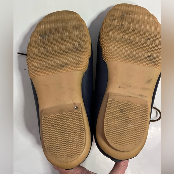 Sketchers Pond Navy Gold Rain Snow Boots Duck Boots Quilted Size 9 - Picture 4 of 8